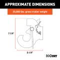 CURT - CURT SecureLatch Pintle Hook (30,000 lbs, 2-1/2" or 3" Lunette) - Image 2