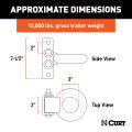 CURT - CURT Adjustable Lunette Ring (12,000 lbs., 3" Eye, 7-1/2" Channel Height) - Image 2