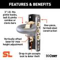 CURT - CURT SecureLatch Lunette Ring & Channel (40,000 lbs, 3" ID, 11-3/4" Channel Height) - Image 3