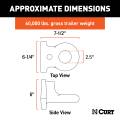 CURT - CURT SecureLatch Flush-Mount Lunette Ring (60,000 lbs, 2-1/2" ID) - Image 2
