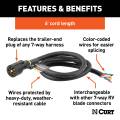 CURT - CURT Replacement 7-Way RV Blade with 6' Wires (Trailer Side) - Image 4