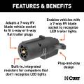CURT - CURT LED Electrical Adapter (7-Way RV Blade Vehicle to 4 or 5-Way Flat Trailer) - Image 3