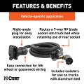 CURT - CURT 7' Custom Wiring Extension Harness (Adds 7-Way RV Blade to Truck Bed, Packaged) - Image 4