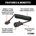 CURT - CURT 5' Electrical Adapter Harness (7-Way RV Blade Vehicle to 5-Way Flat Trailer) - Image 3