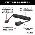 CURT - CURT 8' Electrical Adapter Harness (7-Way RV Blade Vehicle to 5-Way Flat Trailer) - Image 3