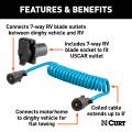 CURT - CURT 8' Dinghy Towing Electrical Adapter & Socket (7-Way RV Blade, Fits USCAR) - Image 3