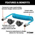 CURT - CURT 8' Dinghy Towing Electrical Extension & Sockets (6-Way Round) - Image 3