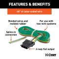 CURT - CURT 4-Way Flat Connector Socket with 48" Wires (Vehicle Side) - Image 3
