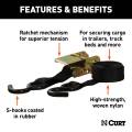 CURT - CURT 10' Black Cargo Straps with S-Hooks (500 lbs, 2-Pack) - Image 3