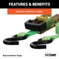 CURT - CURT 10' Black Cargo Straps with S-Hooks (500 lbs, 2-Pack) - Image 7