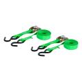 CURT - CURT 15' Dark Green Cargo Straps with S-Hooks (300 lbs, 2-Pack) - Image 1