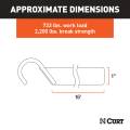 CURT - CURT 16' Blue Cargo Straps with J-Hooks (733 lbs, 2-Pack) - Image 2
