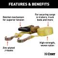 CURT - CURT 14' Yellow Cargo Strap with J-Hooks (1,667 lbs.) - Image 3