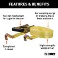 CURT - CURT 27' Yellow Cargo Strap with J-Hooks (3,333 lbs.) - Image 3