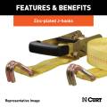 CURT - CURT 27' Yellow Cargo Strap with J-Hooks (3,333 lbs.) - Image 7