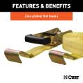 CURT - CURT 27' Yellow Cargo Strap with Flat Hooks (3,333 lbs.) - Image 7