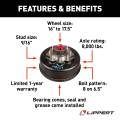 CURT - CURT Lippert RV Brake Drum Hub Assembly for 8,000-lb. Axle - 8 on 6.5", 9/16" Stud - Image 2