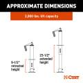 CURT - CURT Lippert Quick Drop Drill-Operated Tongue Jack, 2,000 lbs, 14" Travel - Image 3