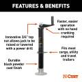 CURT - CURT Lippert Quick Drop Drill-Operated Tongue Jack, 2,000 lbs, 14" Travel - Image 4