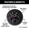 CURT - CURT Lippert 10" RV Brake Drum Hub Assembly for 3,500-lb. Axle - 5 on 4.5", 1/2" Stud - Image 3