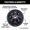 CURT - CURT Lippert RV Brake Drum Hub Assembly for 7,000-lb. Axle - 8 on 6.5", 9/16" Stud - Image 3