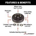 CURT - CURT Lippert 12" Brake Drum Hub Assembly for 6,000-lb. Axle - 6 on 5.5", 1/2" Stud - Image 2