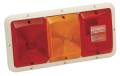 BARGMAN 30-84-003 TAILLIGHT #84 SERIES RECESSED TRIPLE HORIZONAL RED, AMBER, BACKUP - COLONIAL WHITE BASE
