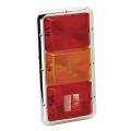 BARGMAN 30-85-003 TAILLIGHT #85 SERIES RECESSED TRIPLE VERTICAL MOUNT RED, AMBER, BACKUP LENS W/CHROME BASE