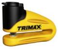 Trimax Locks T665LY Hardened Metal Disc Lock 10mm Pin - Long Throat with Pouch - Yellow