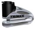 Trimax Locks T665LC Hardened Metal Disc Lock 10mm Pin - Long Throat with Pouch - Chrome