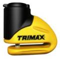 Trimax Locks T645S Hardened Metal Disc Lock 5.5mm Pin - Short Throat with Pouch - Yellow