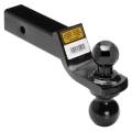 Tow Ready 80406 Dual-Ball Ball Mount, 2" Sq. Hollow Shank, 10" Length, w/Black 2" (Drop) & 2-5/16" (Rise) Balls, Black