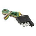 CURT Mfg 58030  4-Way Flat Wiring Connector - 4-way flat trailer end with 12 IN bonded wire